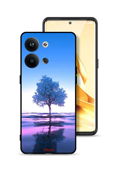 Tolwak غطاء حماية لهاتف Oppo Reno9 5G بتصميم شجرة نيون وانعكاس مائي فني رقمي