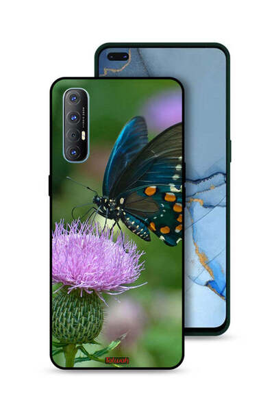 Tolwak غطاء حماية لهاتف Oppo Reno3 Pro 4G بتصميم فراشة على زهرة