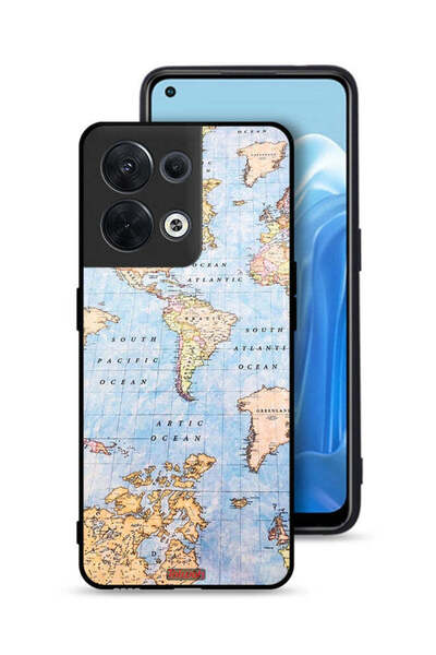 Tolwak غطاء حماية لهاتف Oppo Reno8 5G مع خريطة العالم