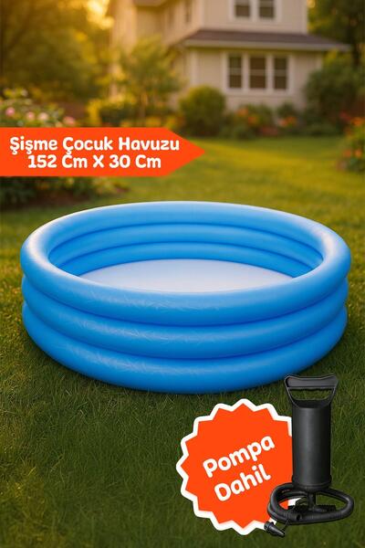 jetlegelsin Bestway Şişme Mavi Çocuk Havuzu ve Pompa (152 Cm X 30 Cm)