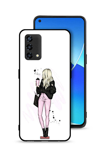 Tolwak غطاء حماية Oppo Reno6 Lite بتصميم فتاة تحمل كوب قهوة