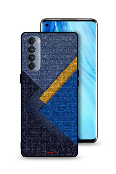 Tolwak غطاء حماية لهاتف Oppo Reno4 Pro 4G بنقشة مثلثات جلدية