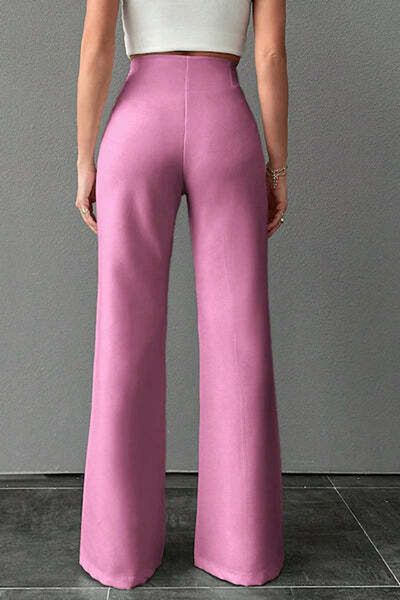 StreetWear Outlet Elegant Women's Pants, Wide with Relaxed Fit and Exposed Seams