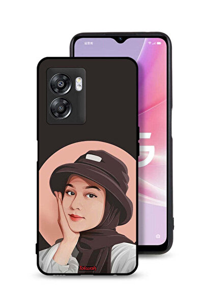 Tolwak غطاء حماية لهاتف Oppo A57 5G برسومات فنية لطيفة لفتاة قبعة