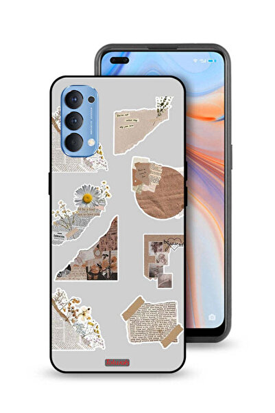Tolwak غطاء حماية لهاتف Oppo Reno4 4G مصنوع من قطع من الملصقات الورقية