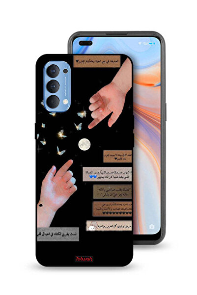 Tolwak غطاء حماية لهاتف Oppo Reno4 4G بعبارات عربية وأيدي ملامسة