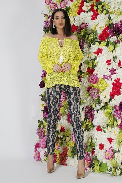 Atmosphere Fashion Snake print eco-leather trousers PL 1031b