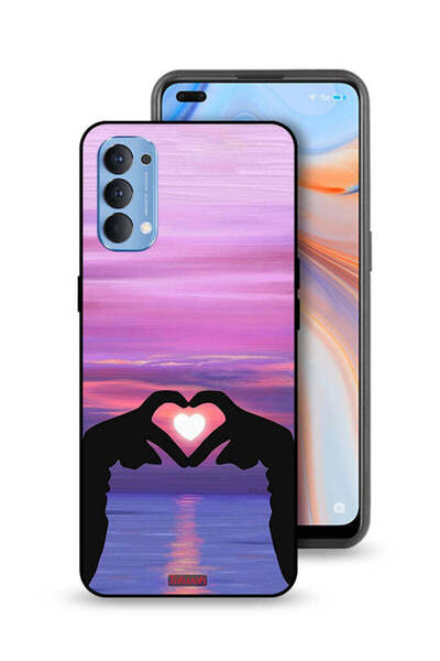 Tolwak غطاء حماية لهاتف Oppo Reno4 4G بتصميم قلب وقمر