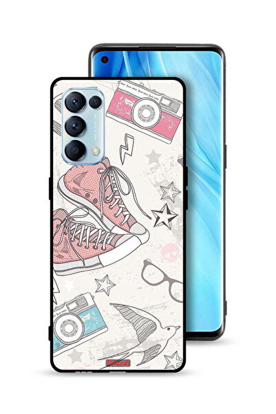 Tolwak غطاء حماية لهاتف Oppo Reno5 Pro 5G مع حذاء من القماش وفن الكاميرا