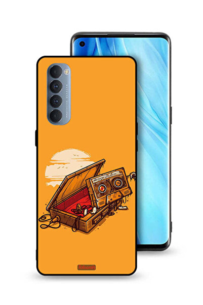Tolwak غطاء حماية لهاتف Oppo Reno4 Pro 4G بتصميم شريط كاسيت وفن