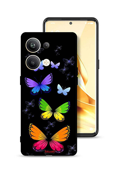 Tolwak غطاء حماية لهاتف Oppo Reno9 Pro Plus 5G بنقشة فراشات ملونة