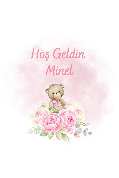 Pera İsme Özel Yuvarlak Bebek Sticker/etiket 4 Cm 100 Adet