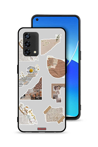 Tolwak غطاء حماية لهاتف Oppo Reno6 Lite مصنوع من قطع من الملصقات الورقية