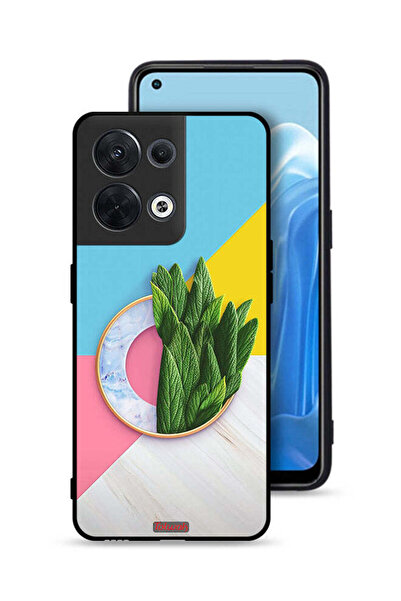 Tolwak غطاء حماية لهاتف Oppo Reno8 5G بنمط أوراق تجريدية