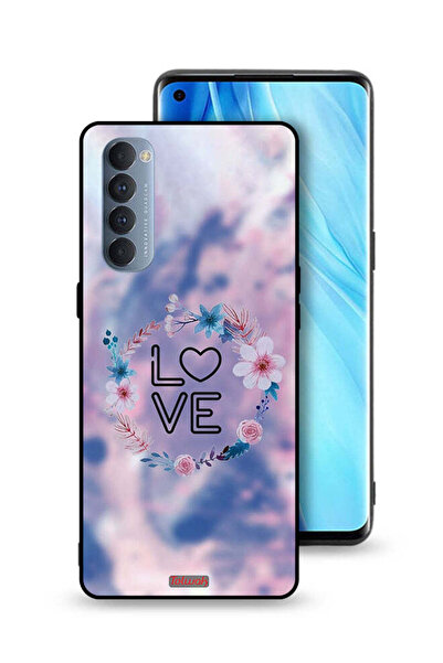 Tolwak غطاء حماية لهاتف Oppo Reno4 Pro 4G برسومات زهور الحب وخاتم فني