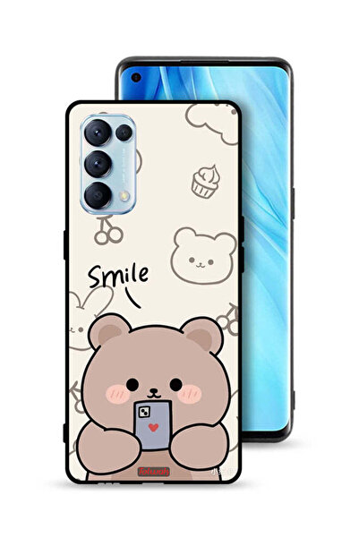 Tolwak غطاء حماية لهاتف Oppo Reno5 Pro 5G برسومات الدب المبتسم