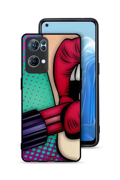 Tolwak غطاء حماية لهاتف Oppo Reno7 Pro 5G أحمر شفاه