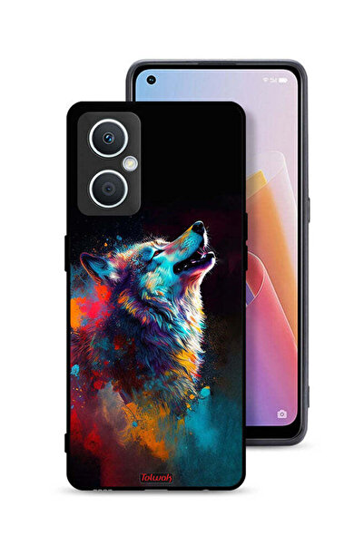 Tolwak غطاء حماية لهاتف Oppo A96 5G (الصين) بتصميم ذئب ملون