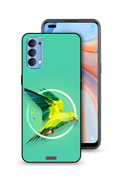 Tolwak غطاء حماية لهاتف Oppo Reno4 4G بتصميم فن تجريدي ببغاء