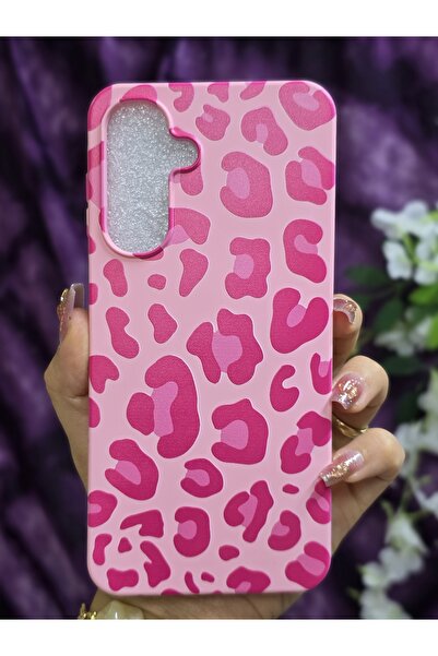Magic Ring Samsung Galaxy A16 Uyumlu İçi Kadife Pembe Leopar Telefon Kılıfı