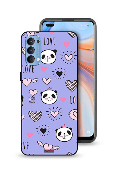 Tolwak غطاء حماية لهاتف Oppo Reno4 4G بنقشة الحب والباندا