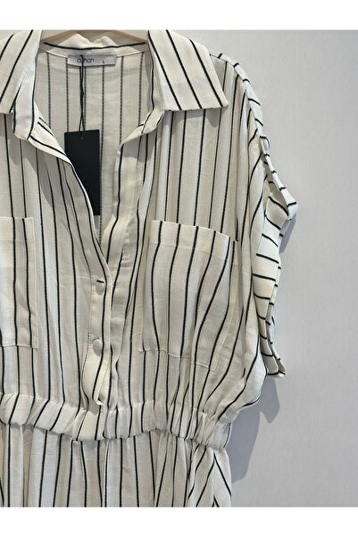 AYHAN Çift Cep Beli Lastikli Elbise