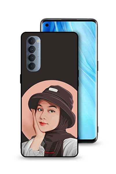 Tolwak غطاء حماية لهاتف Oppo Reno4 Pro 4G بتصميم فتاة قبعة لطيفة ورسم فني