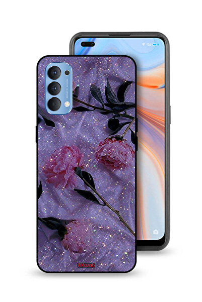 Tolwak غطاء حماية لهاتف Oppo Reno4 4G بنقشة ورود لامعة