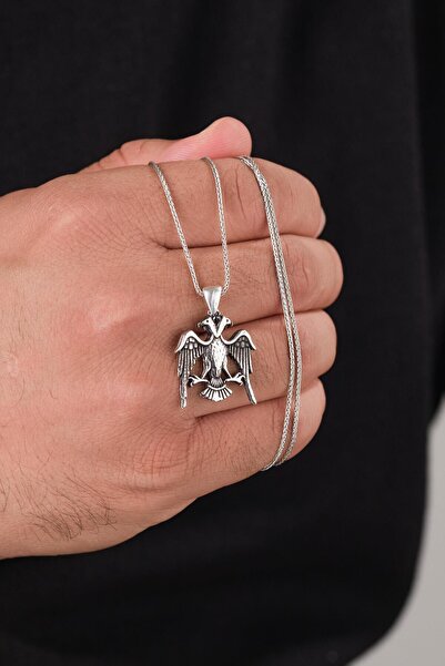 Tmt Silver 925 Ayar Gümüş Çift Başlı Selçuklu Kartalı Karartmalı Eskitme Gümü...