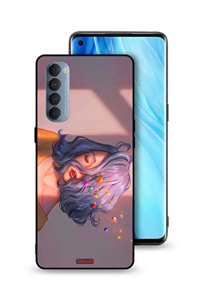 Tolwak Oppo Reno4 Pro 4G Protective Case Cover Girl And Space Art
