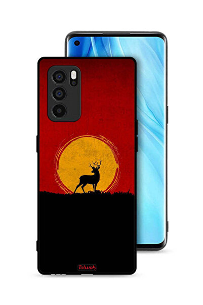 Tolwak Oppo Reno6 Pro 5G Protective Case Cover Deer And Moon Artwork