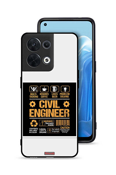 Tolwak غطاء حماية لهاتف Oppo Reno8 5G، ملصق مهندس مدني