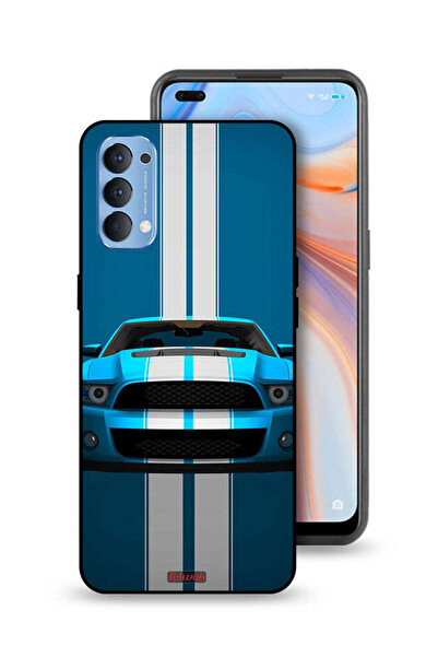 Tolwak Oppo Reno4 4G Protective Case Cover Car Abstract Art