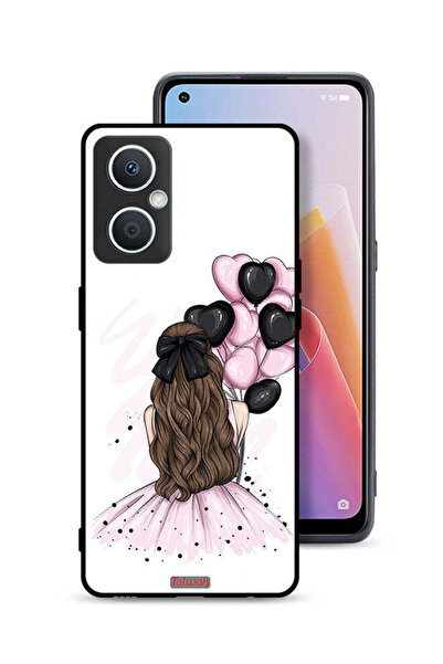 Tolwak جراب حماية لهاتف Oppo A96 5G (الصين) بتصميم فتاة تحمل بالونات