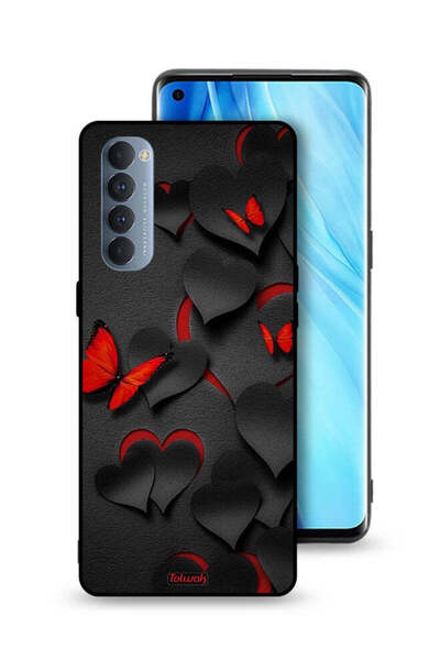 Tolwak غطاء حماية لهاتف Oppo Reno4 Pro 4G بنقشة قلوب وفراشات