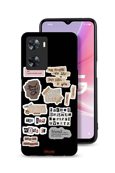 Tolwak غطاء حماية لهاتف Oppo A57s بملصقات عبارات الحظ السعيد