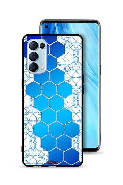 Tolwak غطاء حماية لهاتف Oppo Reno5 Pro 5G بنمط شبكة أيقونات سداسية الشكل