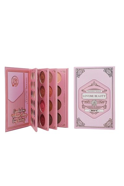 LOVEME BEAUTY Christine 5 in 1 Palette Book: Eyeshadow + Highlighter + Blush + Concealer + Eyebrow Tattoo