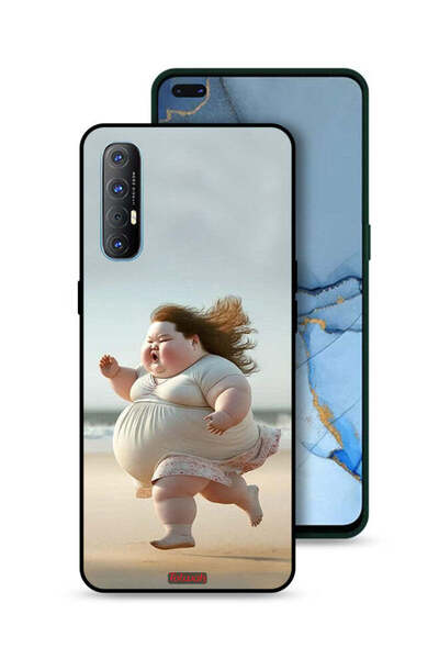 Tolwak غطاء حماية Oppo Reno3 Pro 4G بتصميم فتاة سمينة تركض