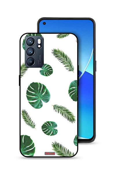 Tolwak غطاء حماية لهاتف Oppo Reno6 5G بنقشة ريش فنية