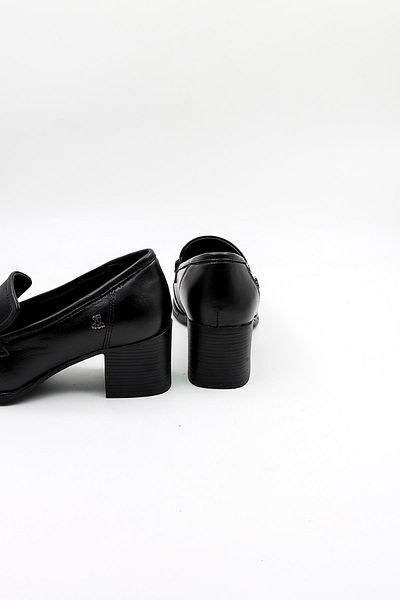 Venüs Women's Genuine Leather Daily Heeled Shoes Vn12701Y Black