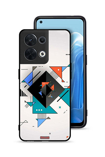 Tolwak غطاء حماية لهاتف Oppo Reno8 5G بأشكال مربعة ومثلثة ونمط تجريدي