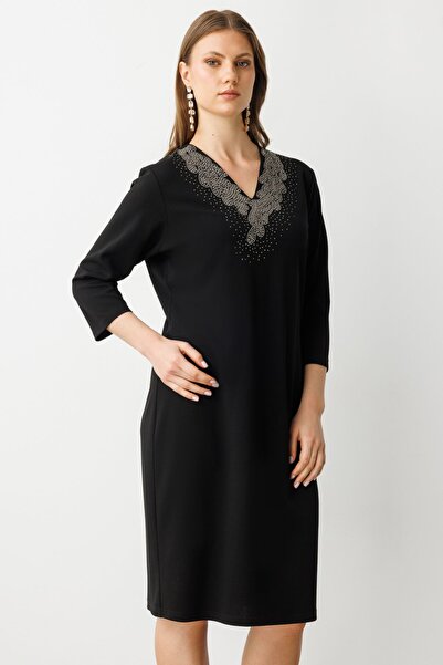 Ekol Μπλούζα με μισό μανίκι με κέντημα με πέτρα στο γιακά