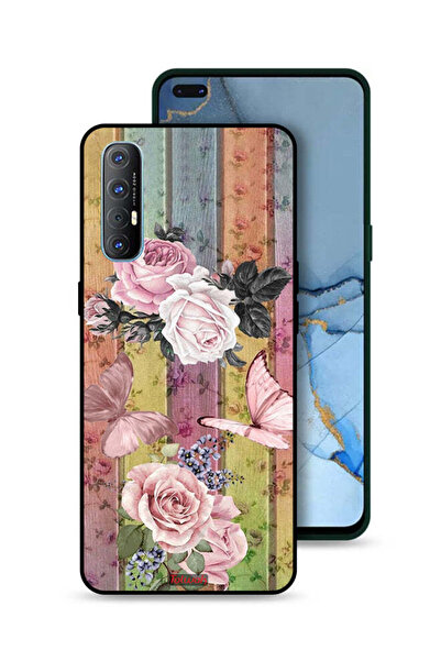 Tolwak Oppo Reno3 Pro 4G Protective Case Cover Peach Butterflies And Roses