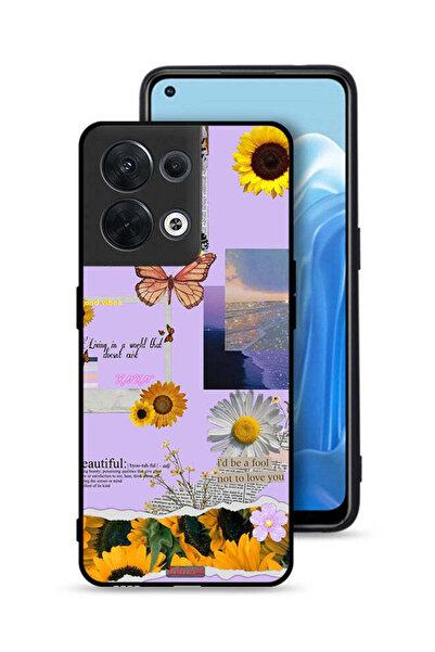 Tolwak غطاء حماية لهاتف Oppo Reno8 5G بملصقات عباد الشمس الجميلة