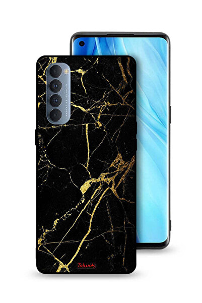 Tolwak غطاء حماية لهاتف Oppo Reno4 Pro 4G - رخام متصدع