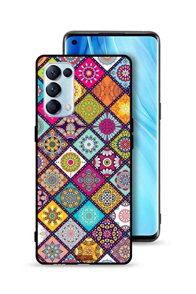 Tolwak غطاء حماية لهاتف Oppo Reno5 Pro 5G بنمط مربعات ماندالا