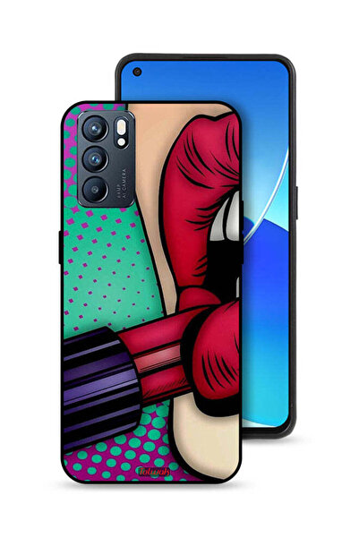 Tolwak غطاء حماية لهاتف Oppo Reno6 5G أحمر شفاه