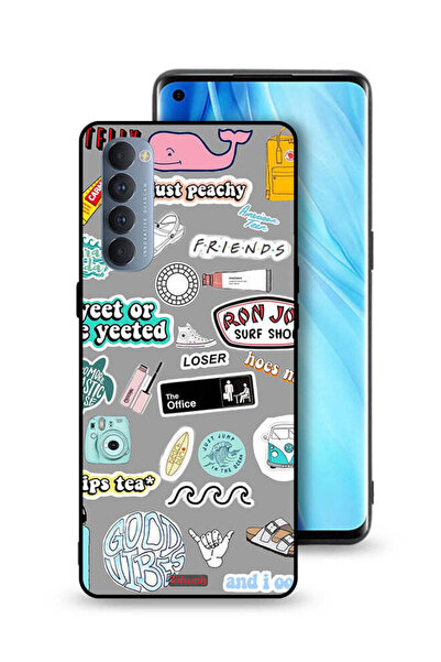 Tolwak Oppo Reno4 Pro 4G Protective Case Cover Good Vibes Stickers