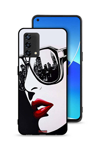 Tolwak غطاء حماية Oppo Reno6 Lite بتصميم وجه فتاة وفن تجريدي